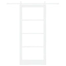 vidaXL Csúszó ajtó Fehér 93 x 211 cm Tömör fenyőfa és üveg