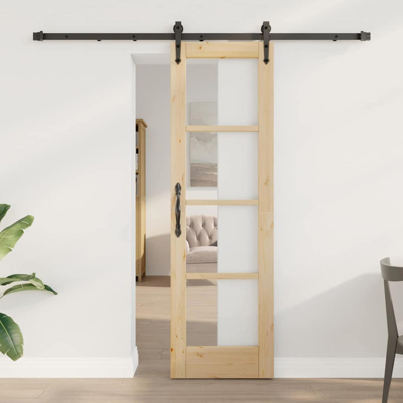 vidaXL Egyszerű Csúszó Ajtó Barna 61 x 198.5 cm Fa és fém