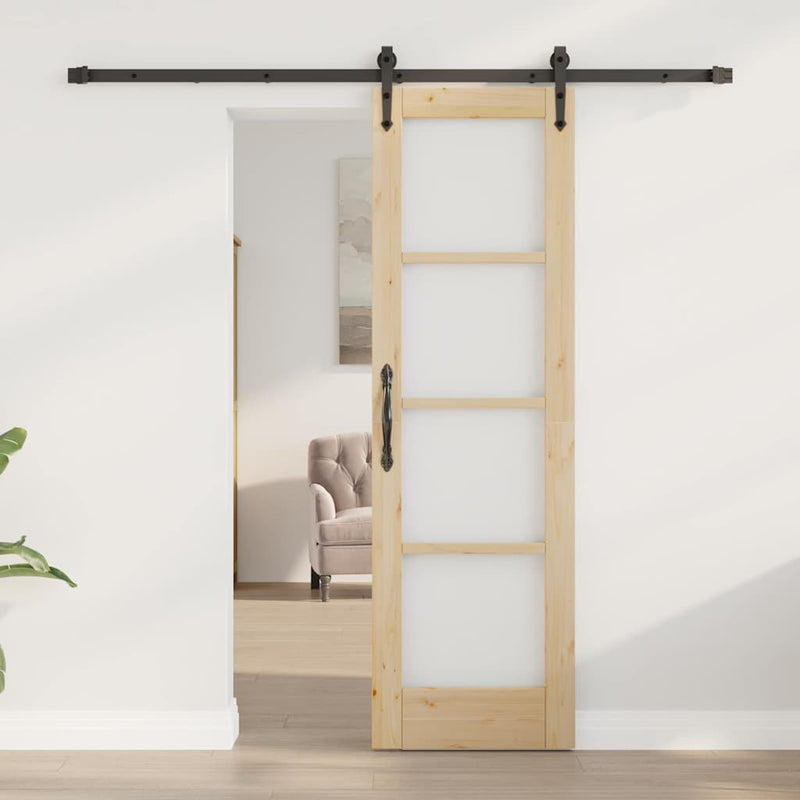 vidaXL Egyszerű Csúszó Ajtó Barna 61 x 198.5 cm Fa és fém