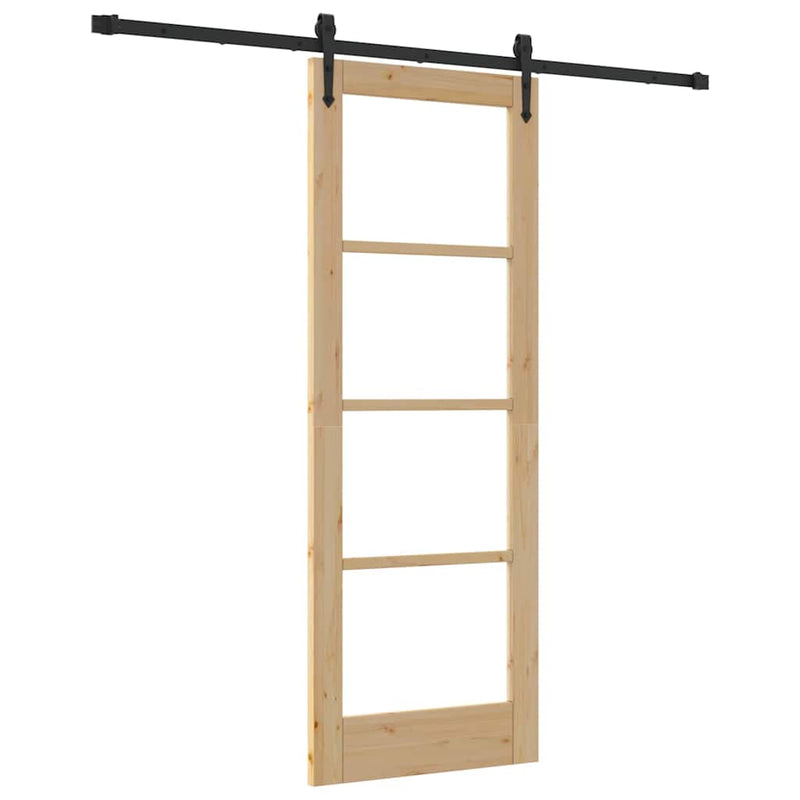 vidaXL Egyszerű Csúszó Ajtó Barna 73.5 x 198.5 cm Fa és fém