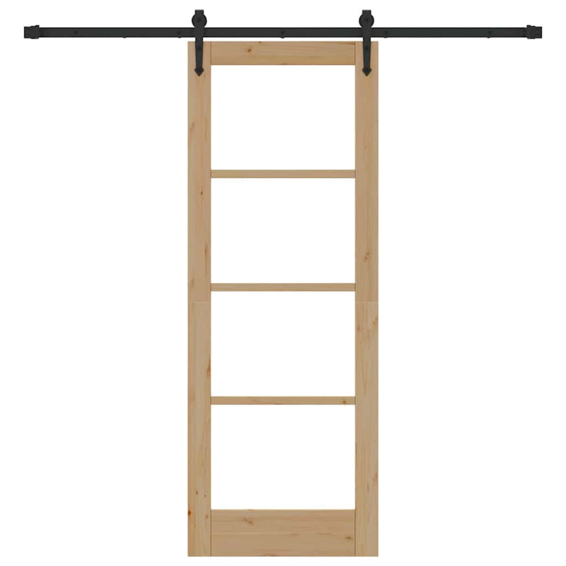 vidaXL Egyszerű Csúszó Ajtó Barna 73.5 x 198.5 cm Fa és fém