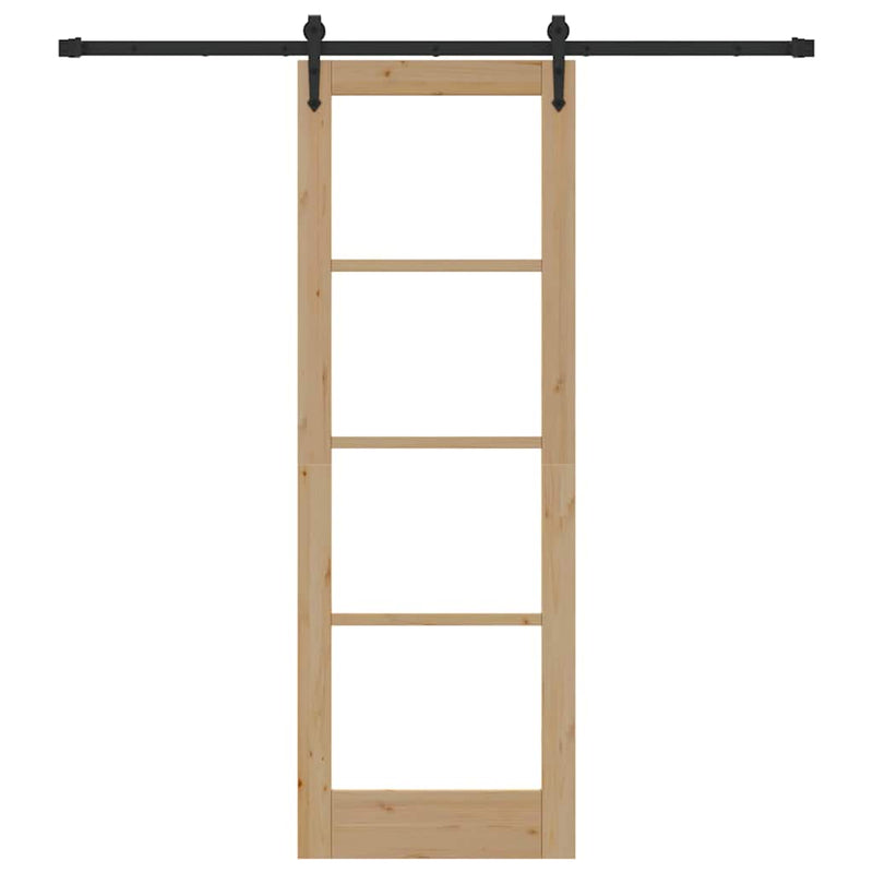 vidaXL Egyszerű Csúszó Ajtó Barna 73.5 x 211 cm Fa és fém