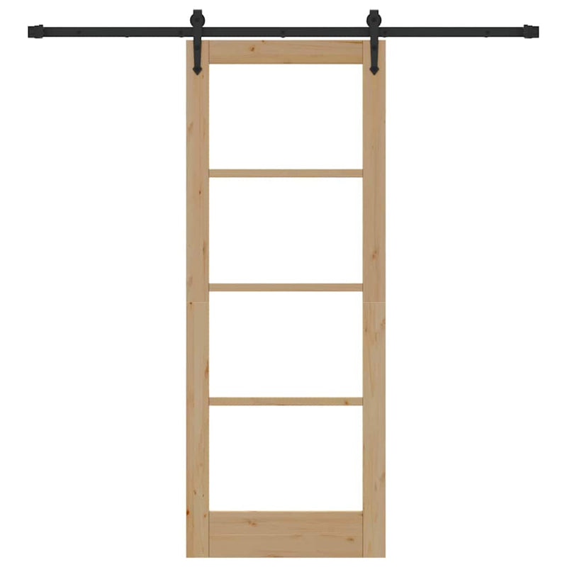 vidaXL Egyszerű Csúszó Ajtó Barna 78 x 202 cm Fa és fém