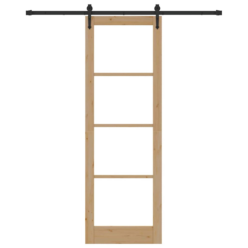 vidaXL Egyszerű Csúszó Ajtó Barna 78 x 232 cm Fa és fém