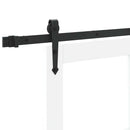 vidaXL Csúszó ajtó Fehér és fekete 83 x 211 cm Tömör fenyőfa és üveg
