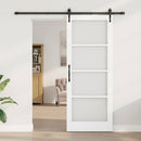 vidaXL Csúszó ajtó Fehér és fekete 83 x 211 cm Tömör fenyőfa és üveg