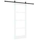 vidaXL Csúszó ajtó Fehér és fekete 83 x 211 cm Tömör fenyőfa és üveg