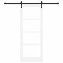 vidaXL Csúszó ajtó Fehér és fekete 83 x 211 cm Tömör fenyőfa és üveg