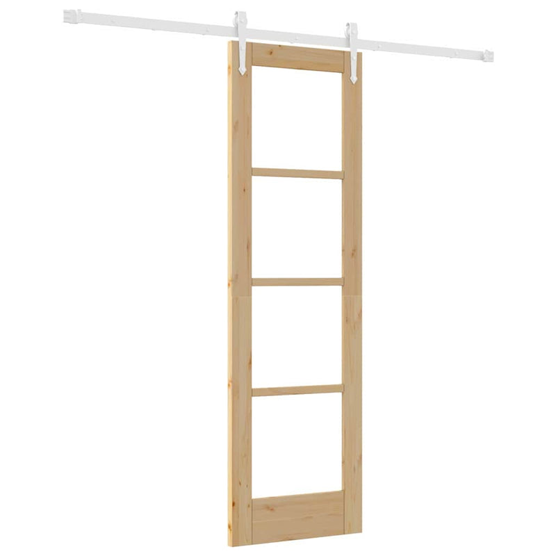 vidaXL Egyszerű Csúszó Ajtó Barna 61 x 198.5 cm Fa és fém