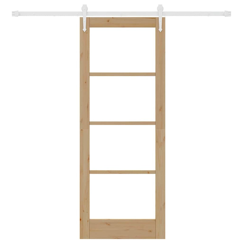 vidaXL Egyszerű Csúszó Ajtó Barna 78 x 202 cm Fa és fém