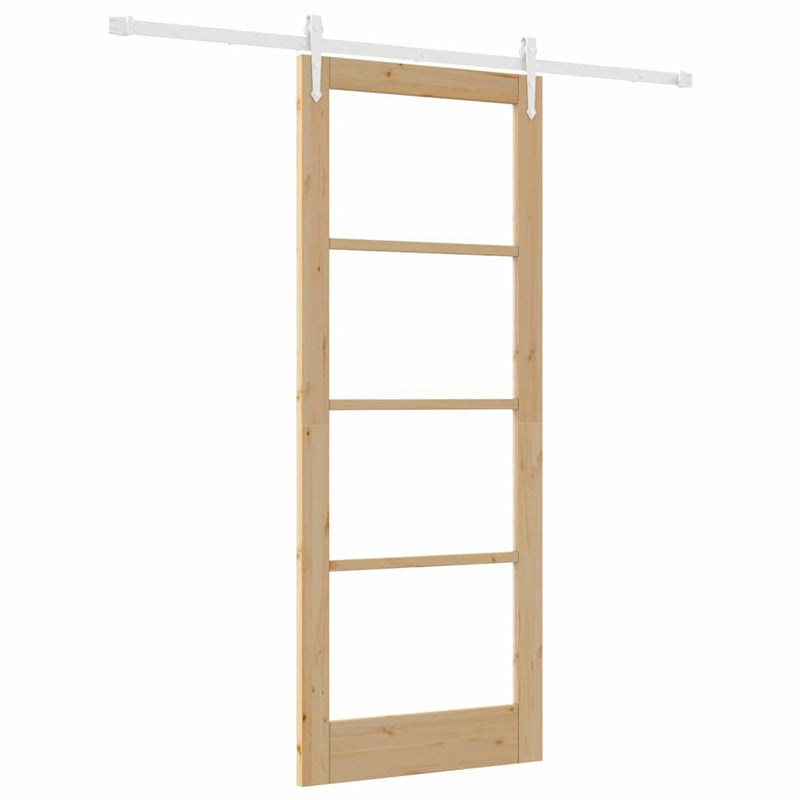 vidaXL Egyszerű Csúszó Ajtó Barna 83 x 211 cm Fa és fém
