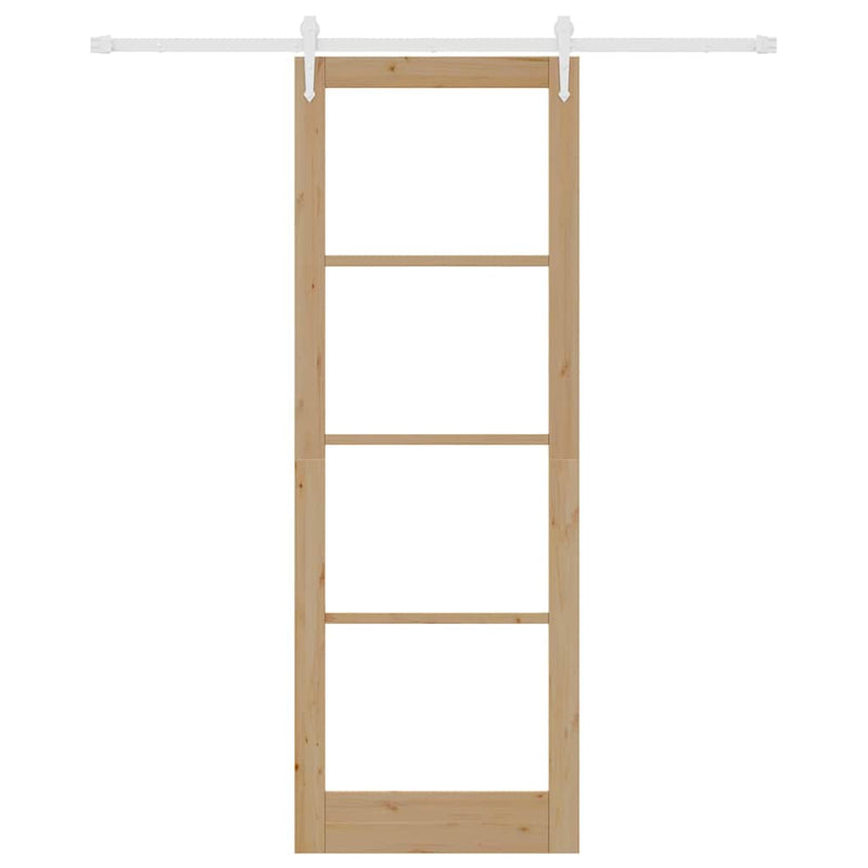 vidaXL Egyszerű Csúszó Ajtó Barna 83 x 232 cm Fa és fém