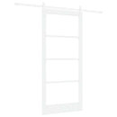 vidaXL Csúszó ajtó Fehér 93 x 202 cm Tömör fenyőfa és üveg