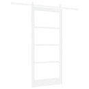 vidaXL Csúszó ajtó Fehér 93 x 202 cm Tömör fenyőfa és üveg