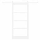 vidaXL Csúszó ajtó Fehér 93 x 202 cm Tömör fenyőfa és üveg