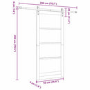 vidaXL Csúszó ajtó Fehér 93 x 202 cm Tömör fenyőfa és üveg