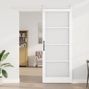 vidaXL Csúszó ajtó Fehér 93 x 232 cm Tömör fenyőfa és üveg