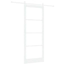 vidaXL Csúszó ajtó Fehér 93 x 232 cm Tömör fenyőfa és üveg
