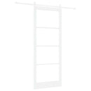 vidaXL Csúszó ajtó Fehér 93 x 232 cm Tömör fenyőfa és üveg