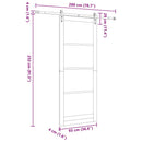 vidaXL Csúszó ajtó Fehér 93 x 232 cm Tömör fenyőfa és üveg