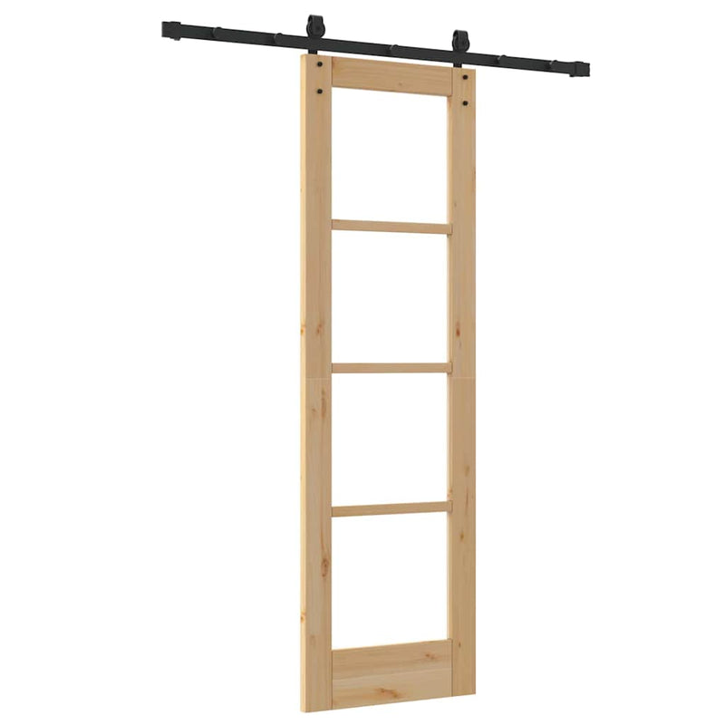vidaXL Csúszóajtó ORKDAL Barna 61 x 198.5 cm Fa és fém