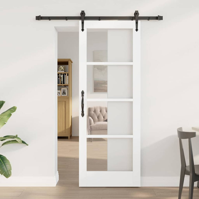 vidaXL Csúszóajtó ORKDAL Fehér 73.5 x 198.5 cm Fa és fém