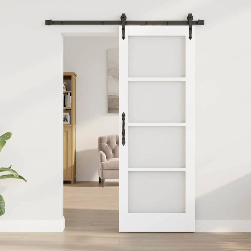vidaXL Csúszóajtó ORKDAL Fehér 73.5 x 198.5 cm Fa és fém