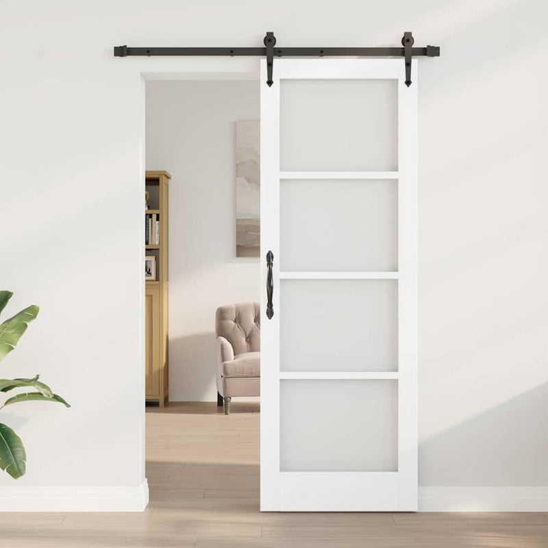 vidaXL Csúszóajtó ORKDAL Fehér 73.5 x 211 cm Fa és fém