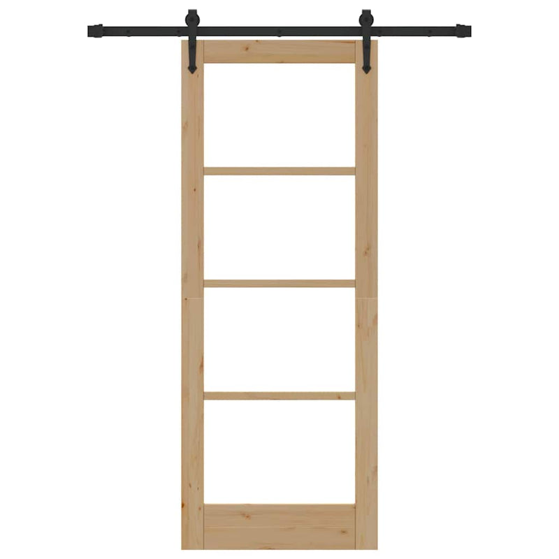 vidaXL Csúszóajtó ORKDAL Barna 78 x 202 cm Fa és fém