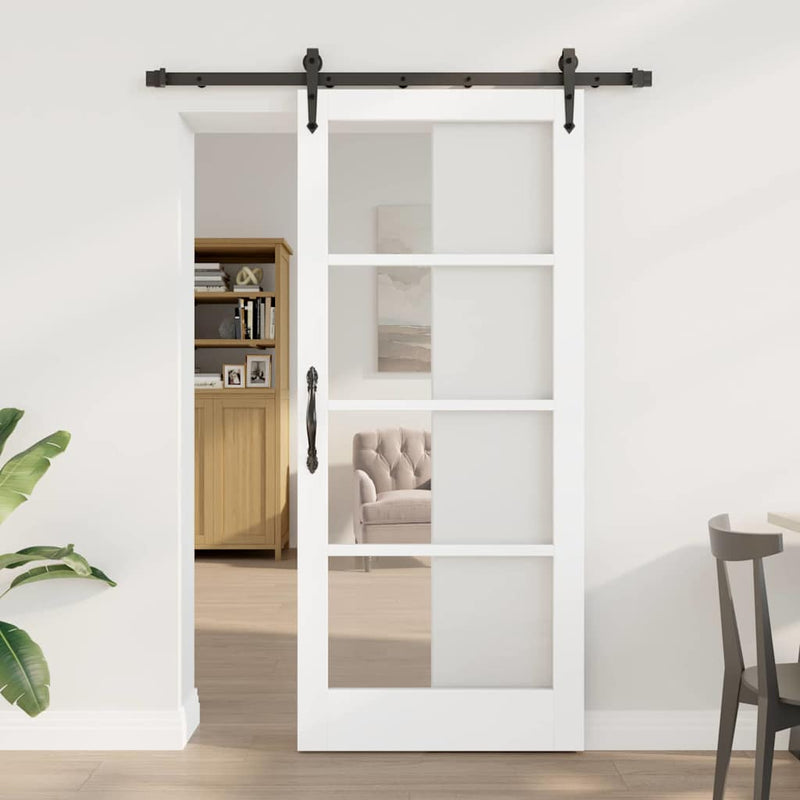 vidaXL Csúszóajtó ORKDAL Fehér 78 x 202 cm Fa és fém
