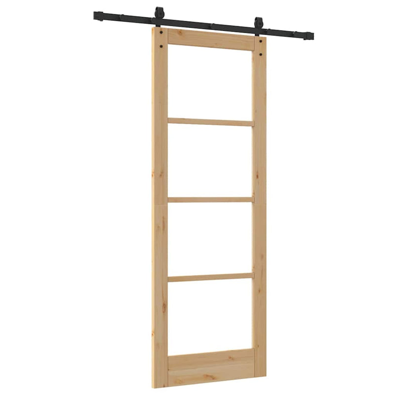 vidaXL Csúszóajtó ORKDAL Barna 78 x 211 cm Fa és fém