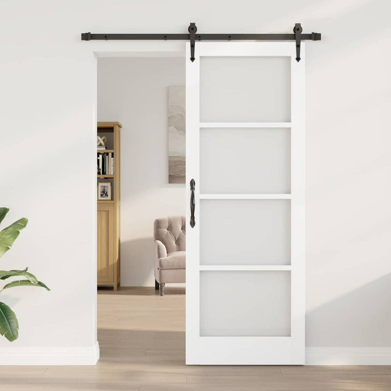 vidaXL Csúszóajtó ORKDAL Fehér 78 x 211 cm Fa és fém