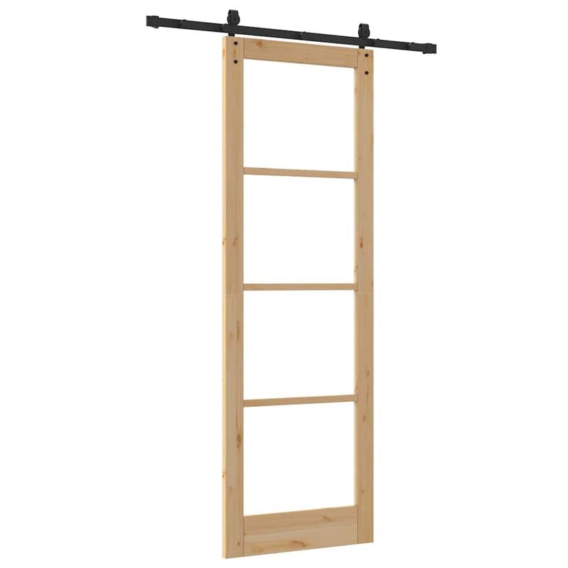 vidaXL Csúszóajtó ORKDAL Barna 78 x 232 cm Fa és fém