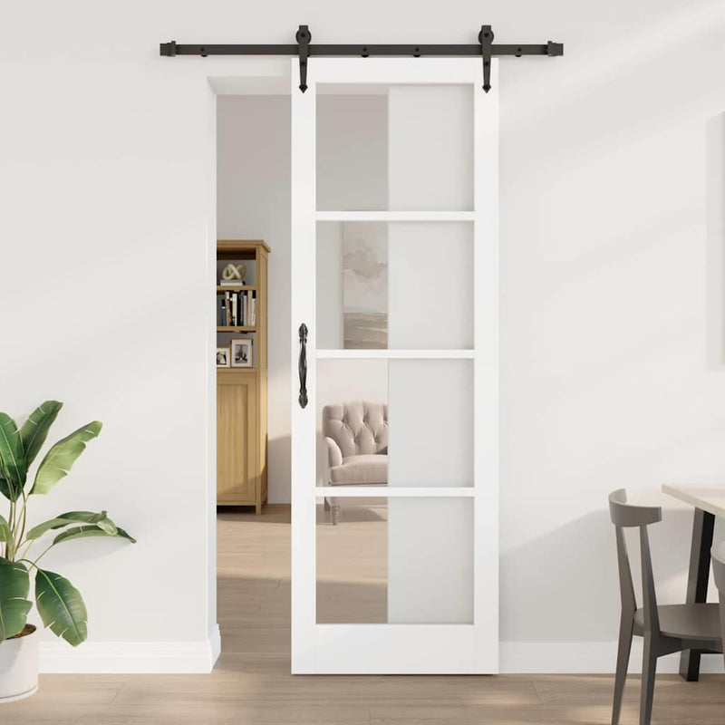 vidaXL Csúszóajtó ORKDAL Fehér 78 x 232 cm Fa és fém