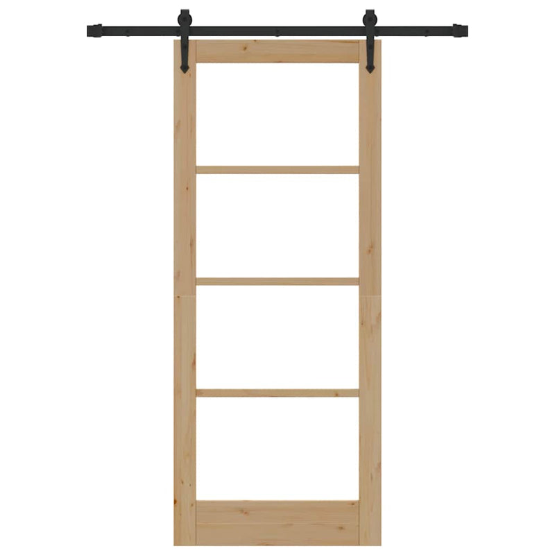 vidaXL Csúszóajtó ORKDAL Barna 83 x 202 cm Fa és fém