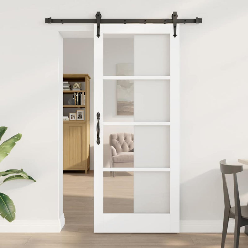 vidaXL Csúszóajtó ORKDAL Fehér 83 x 202 cm Fa és fém