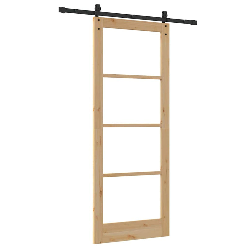 vidaXL Csúszóajtó ORKDAL Barna 83 x 211 cm Fa és fém