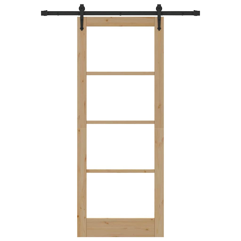 vidaXL Csúszóajtó ORKDAL Barna 83 x 211 cm Fa és fém