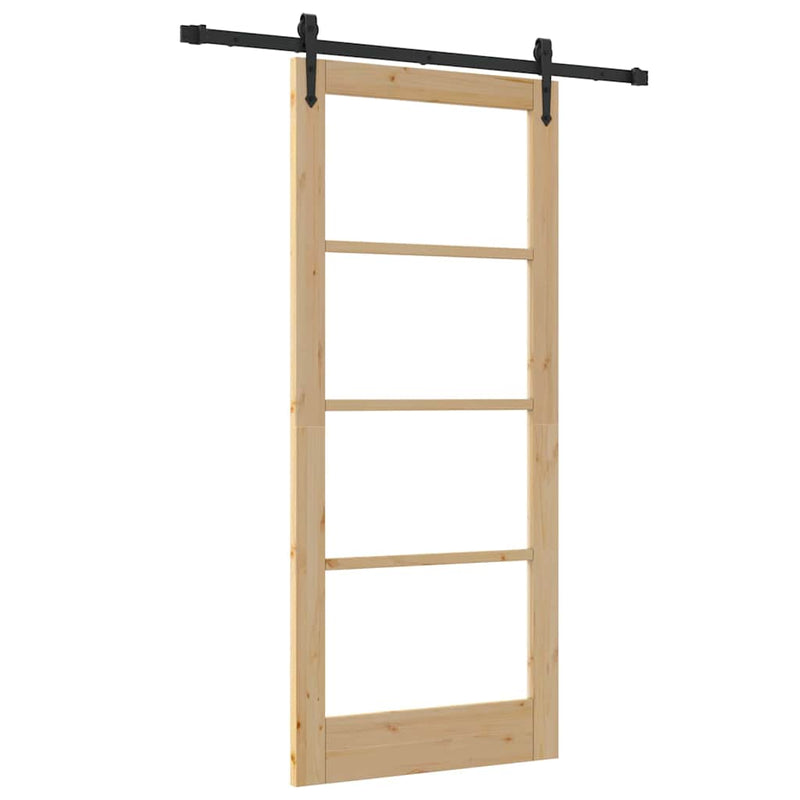vidaXL Csúszóajtó ORKDAL Barna 86 x 198.5 cm Fa és fém