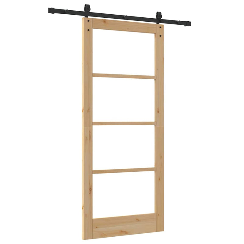 vidaXL Csúszóajtó ORKDAL Barna 86 x 198.5 cm Fa és fém