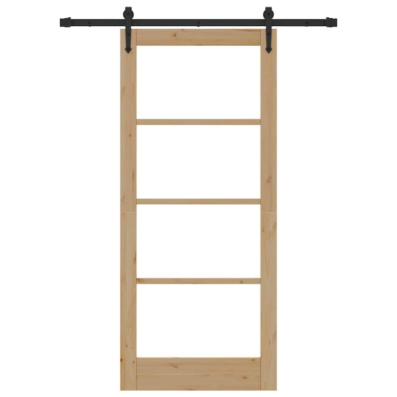 vidaXL Csúszóajtó ORKDAL Barna 86 x 198.5 cm Fa és fém