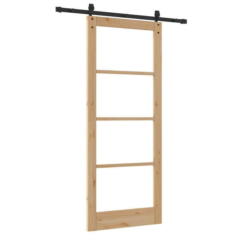 vidaXL Csúszóajtó ORKDAL Barna 86 x 211 cm Fa és fém