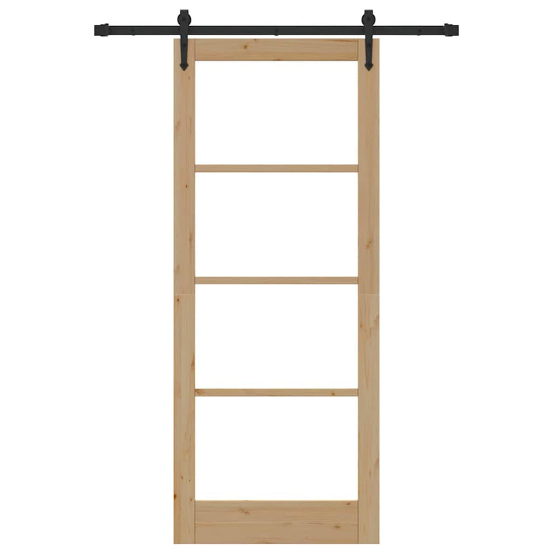 vidaXL Csúszóajtó ORKDAL Barna 86 x 211 cm Fa és fém
