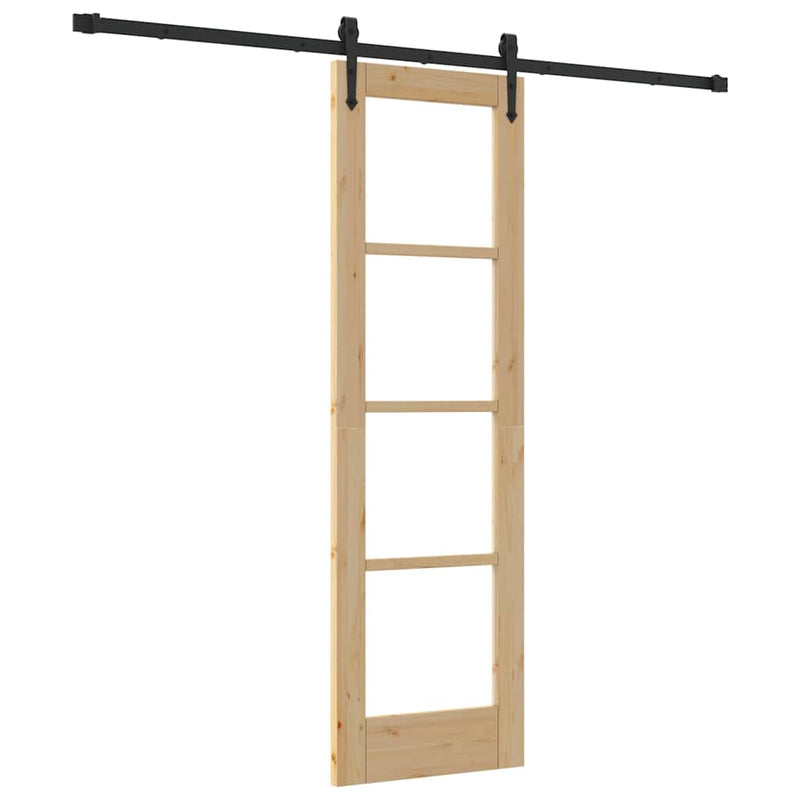 vidaXL Csúszóajtó ORKDAL Barna 61 x 198.5 cm Fa és fém