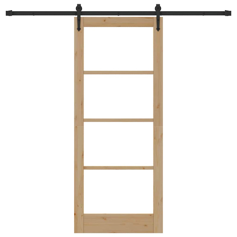 vidaXL Csúszóajtó ORKDAL Barna 83 x 202 cm Fa és fém