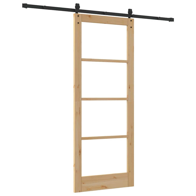 vidaXL Csúszóajtó ORKDAL Barna 83 x 211 cm Fa és fém