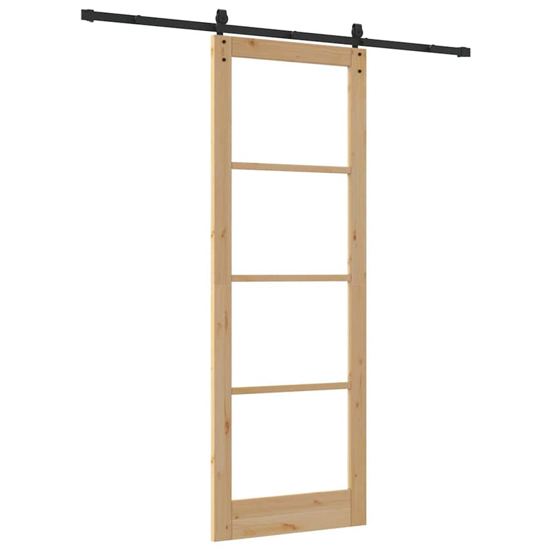vidaXL Csúszóajtó ORKDAL Barna 83 x 232 cm Fa és fém