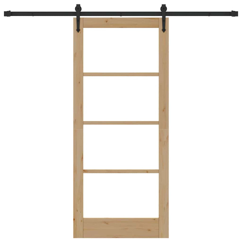 vidaXL Csúszóajtó ORKDAL Barna 86 x 198.5 cm Fa és fém