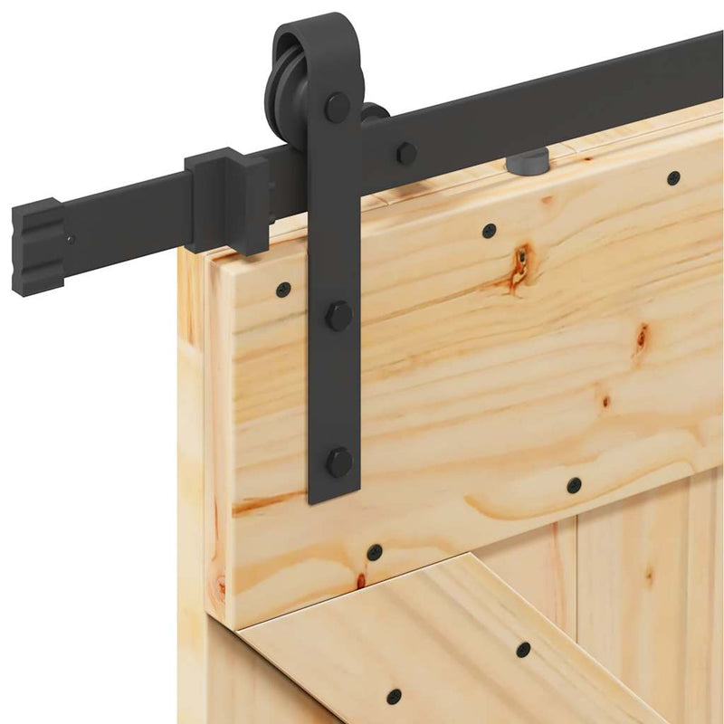 vidaXL tömör fenyőfa tolóajtó fémszerelékszettel 80 x 210 cm