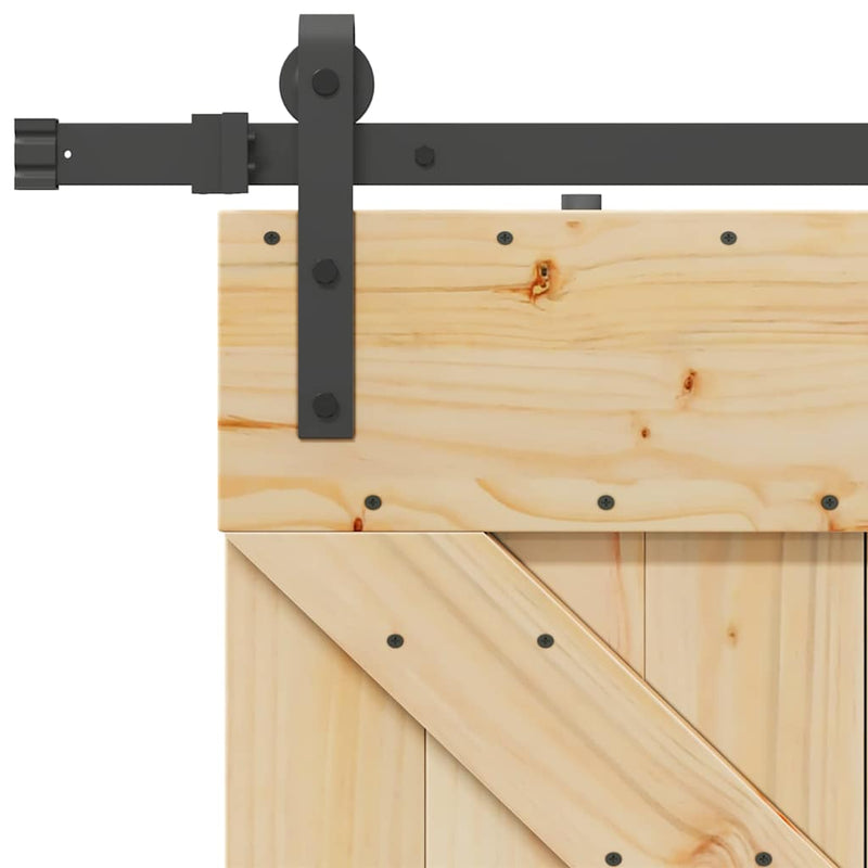 vidaXL tömör fenyőfa tolóajtó fémszerelékszettel 80 x 210 cm